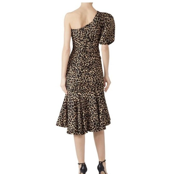 Jonathan Simkhai One Shoulder Leopard Print Dress Size 10 - Picture 4 of 16